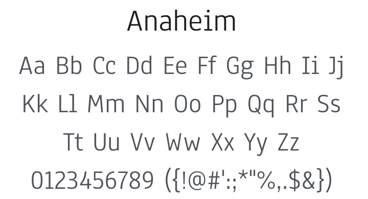 Anaheim Font Family