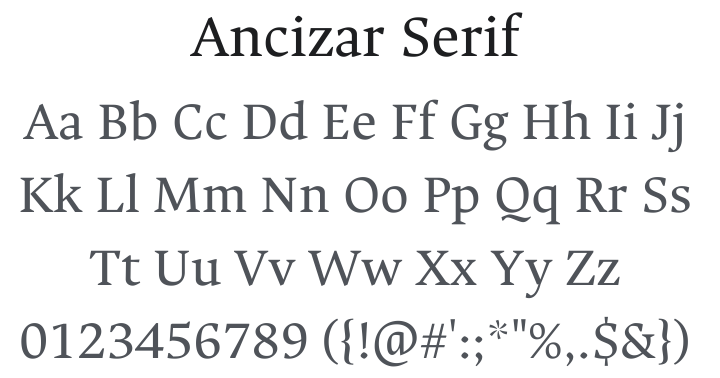Ancizar Serif Font Family