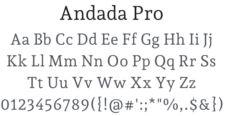 Andada Pro Font Family