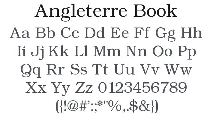 Angleterre Book Font