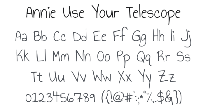 Annie Use Your Telescope Font