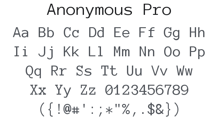 Anonymous Pro Font Family