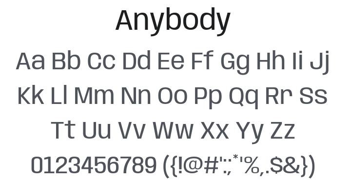 Anybody Font Family