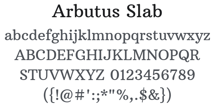 Arbutus Slab Font
