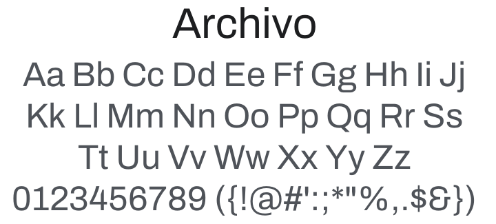 Archivo Font Family