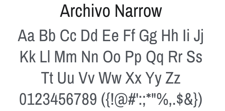 Archivo Narrow Font Family