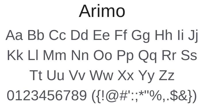 Arimo Font Family