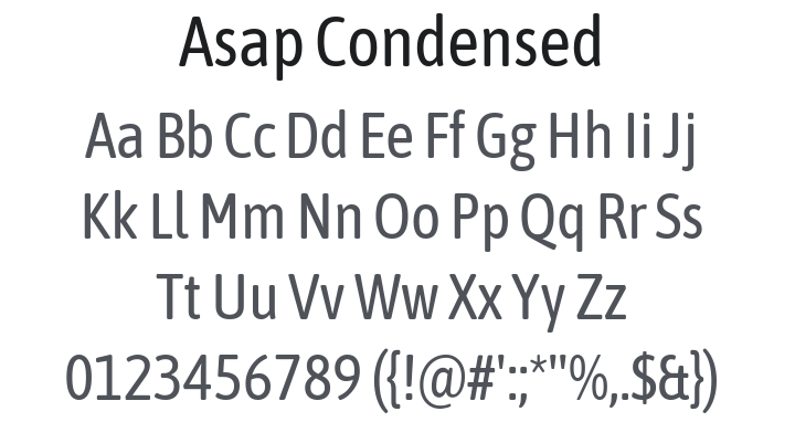 Asap Condensed Font Family