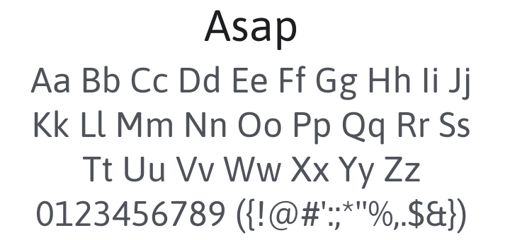 Asap Font Family