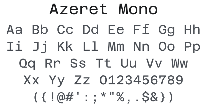 Azeret Mono Font Family