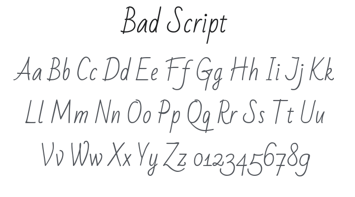 Bad Script Font