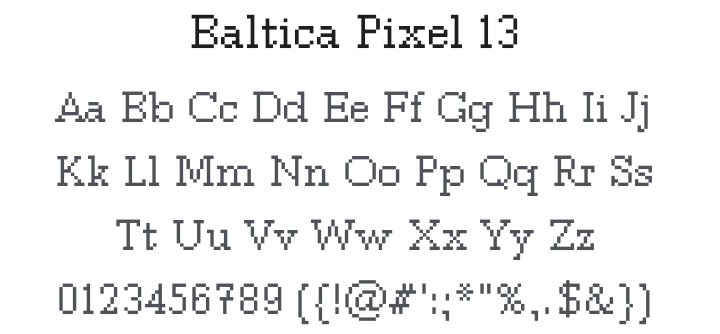 Baltica Pixel 13 Font