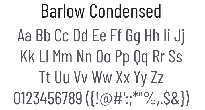 Barlow Condensed Font Family