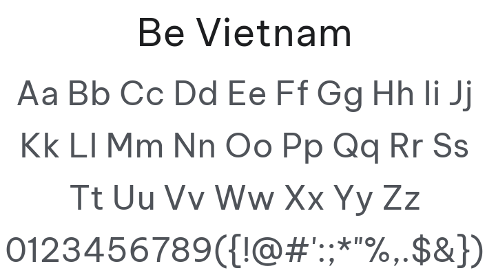 Be Vietnam Font Family