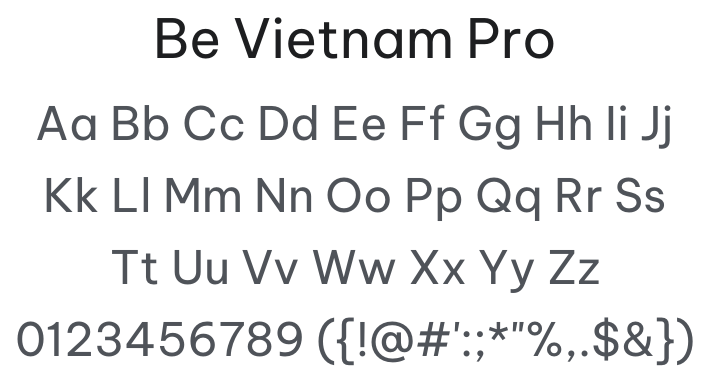 Be Vietnam Pro Font Family
