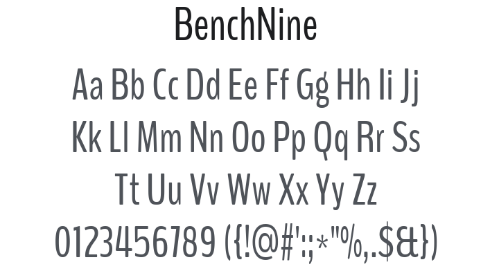 BenchNine Font Family