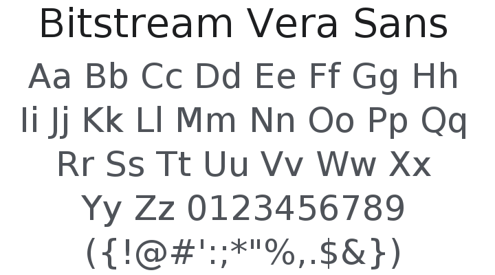 Bitstream Vera Sans Font Family