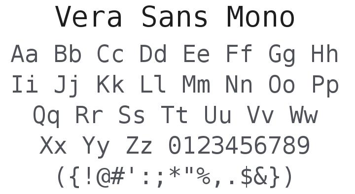 Bitstream Vera Sans Mono Font Family