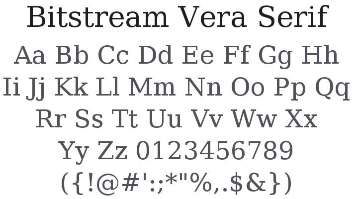 Bitstream Vera Serif Font Family