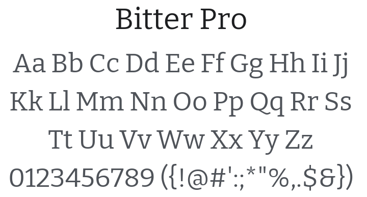 Bitter Pro Font Family