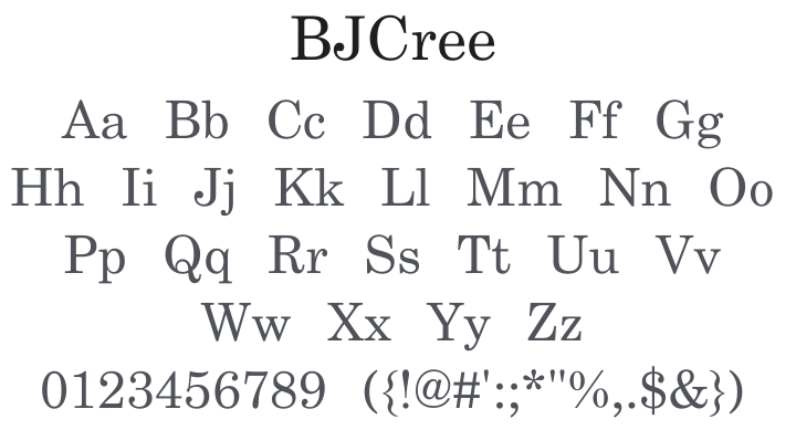 BJCree Font Family