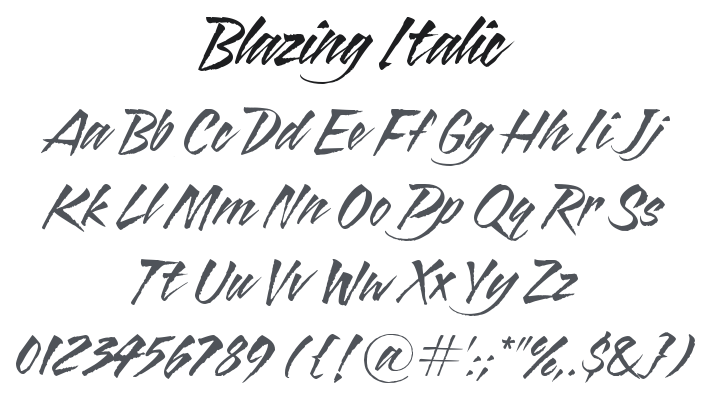 Blazing Italic Font