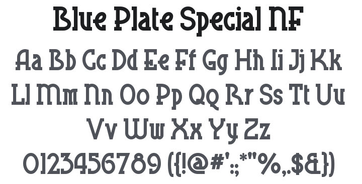 Blue Plate Special NF Font