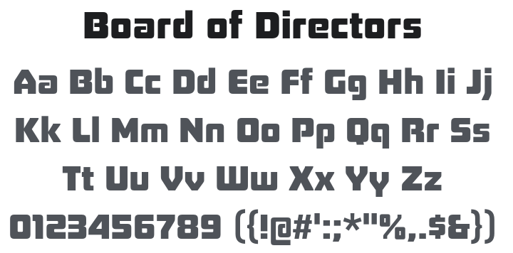 Board of Directors Font Family