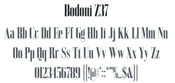 Bodoni Z37 Font Family