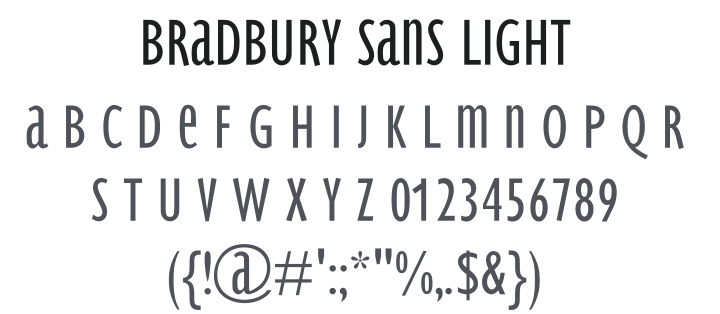 Bradbury Sans Light Font