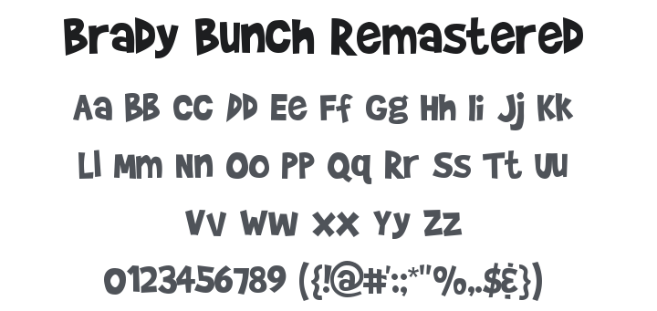 Brady Bunch Remastered Font
