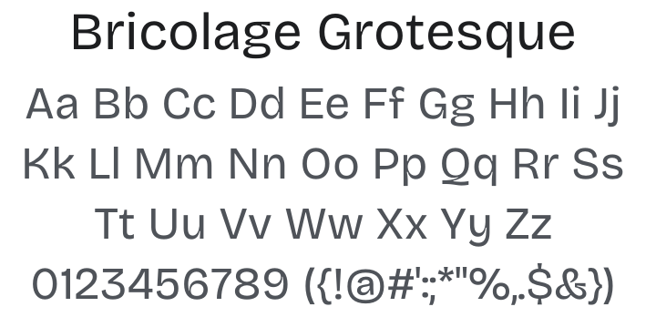 Bricolage Grotesque Font Family