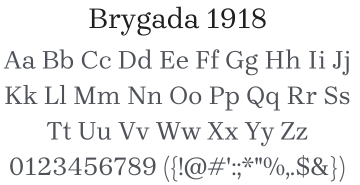 Brygada 1918 Font Family