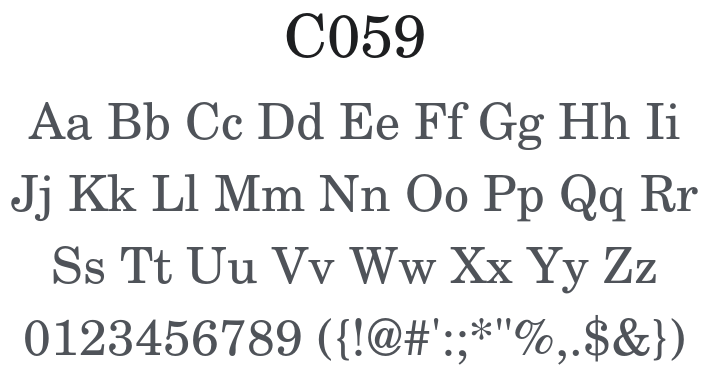 C059 Font Family
