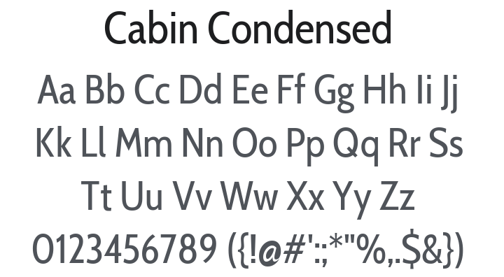 Cabin Condensed Font Family