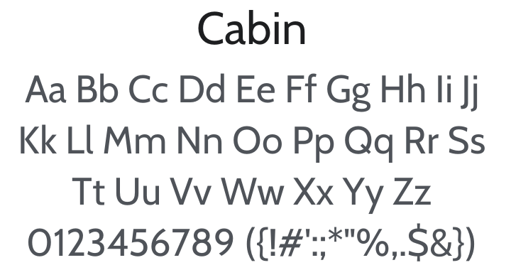 Cabin Font Family
