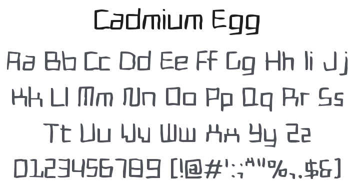 Cadmium Egg Font