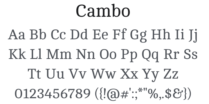 Cambo Font