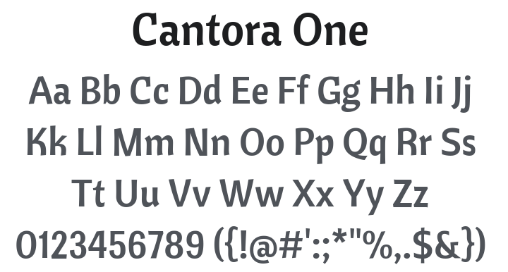 Cantora One Font