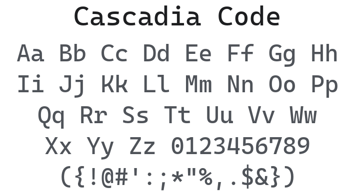 Cascadia Code Font Family