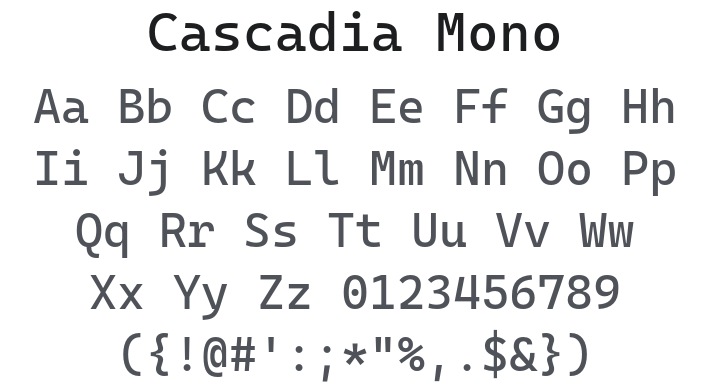 Cascadia Mono Font Family