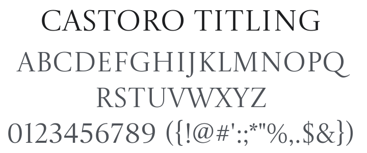 Castoro Titling Font