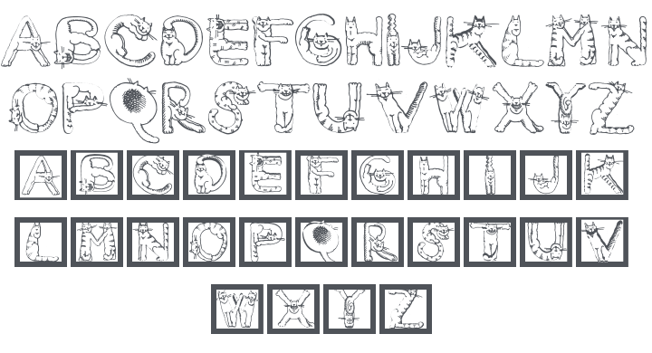 Cats Alphabet Font