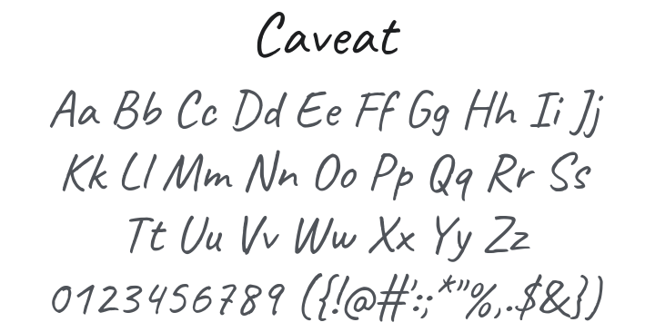 Caveat Font Family