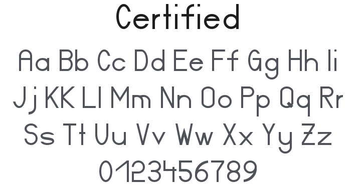 Certified Font Family