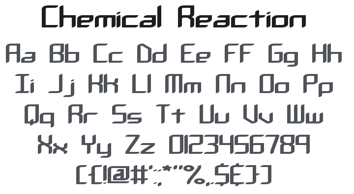 Chemical Reaction Font Family