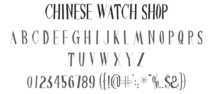 Chinese Watch Shop Font