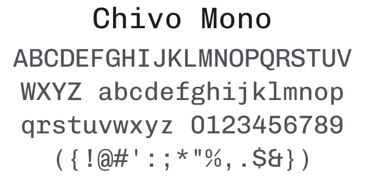Chivo Mono Font Family