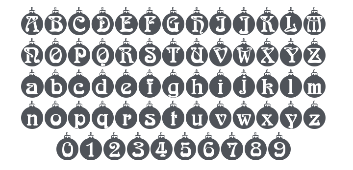 Christbaumkugeln Font