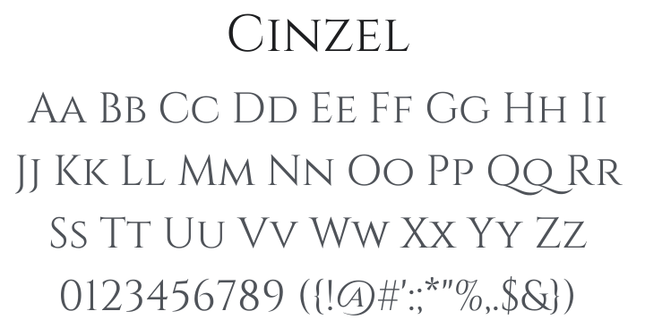 Cinzel Font Family